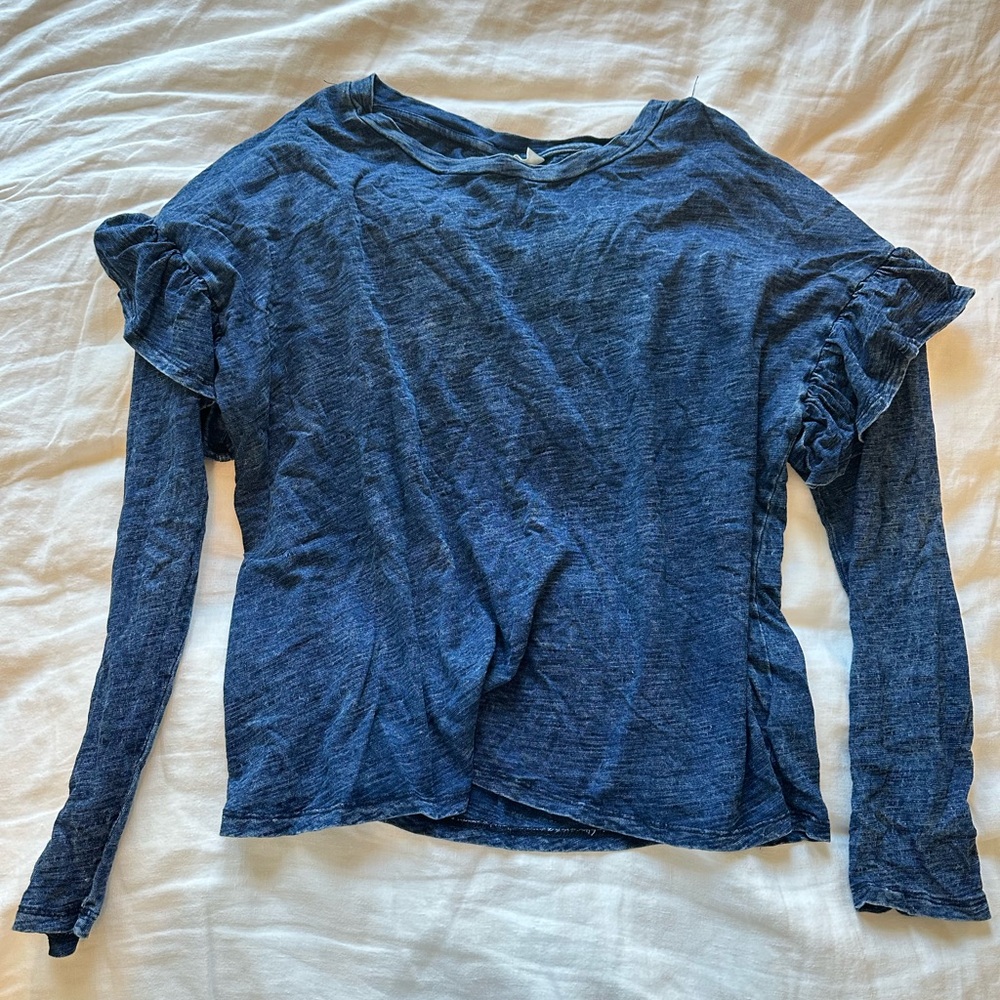 Target | Women's Blue Ruffle Sleeve Top
